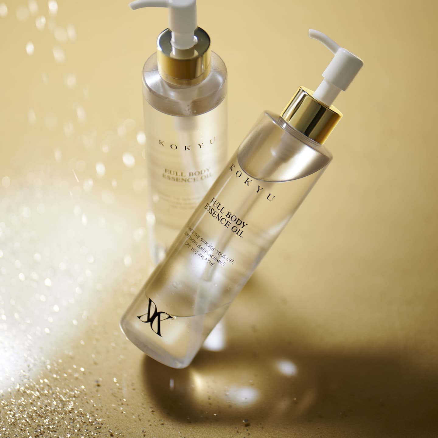 ゴールドのチップで高級感を演出したボトル撮影